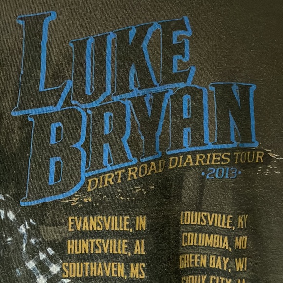 Luke Bryan Gildan 2013 Dirt Road Diaries Concert Tee - Picture 7 of 12